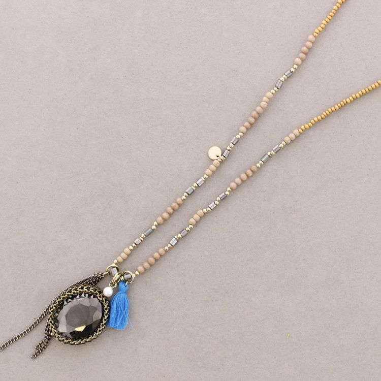 LONG NECKLACE STONES PENDANT