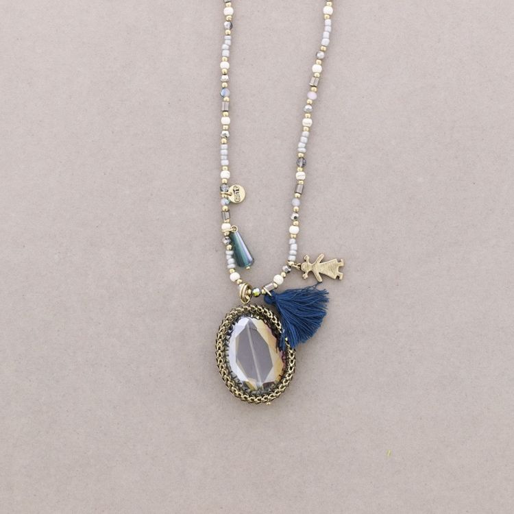 LONG STONE PENDANT NECKLACE