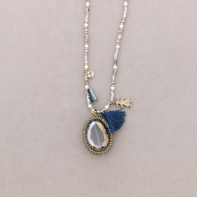 LONG STONE PENDANT NECKLACE