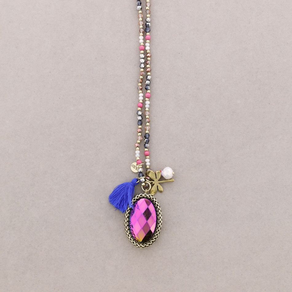 COLLAR LARGO PIEDRA COLGANTE