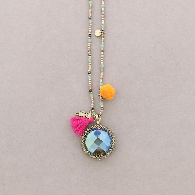 LONG NECKLACE WITH PENDANT STONES