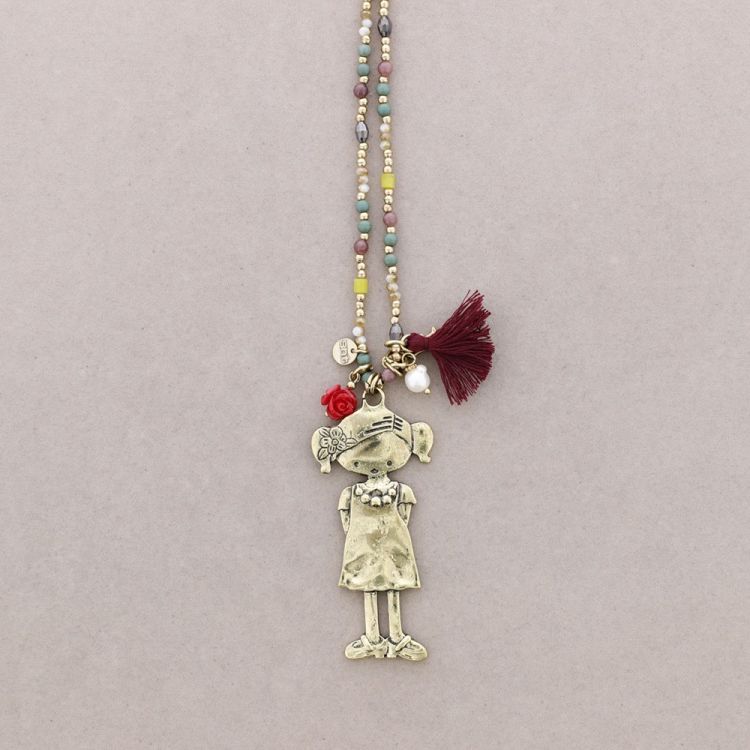 LONG STONE PENDANT NECKLACE