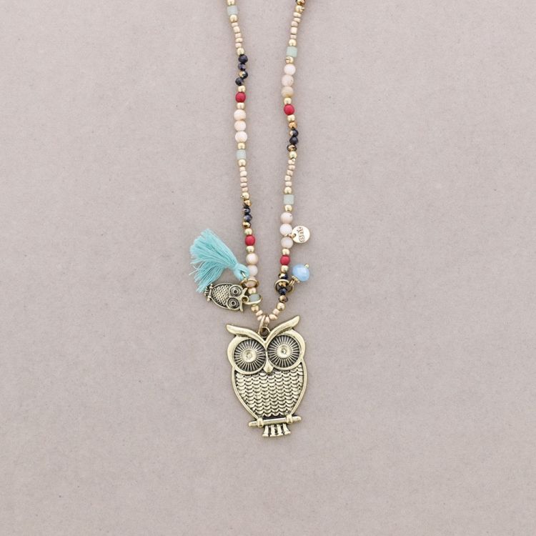COLLAR LARGO PIEDRAS COLGANTE