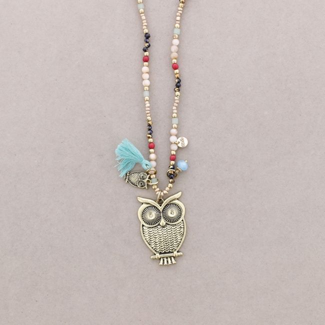 COLLAR LARGO PIEDRAS COLGANTE