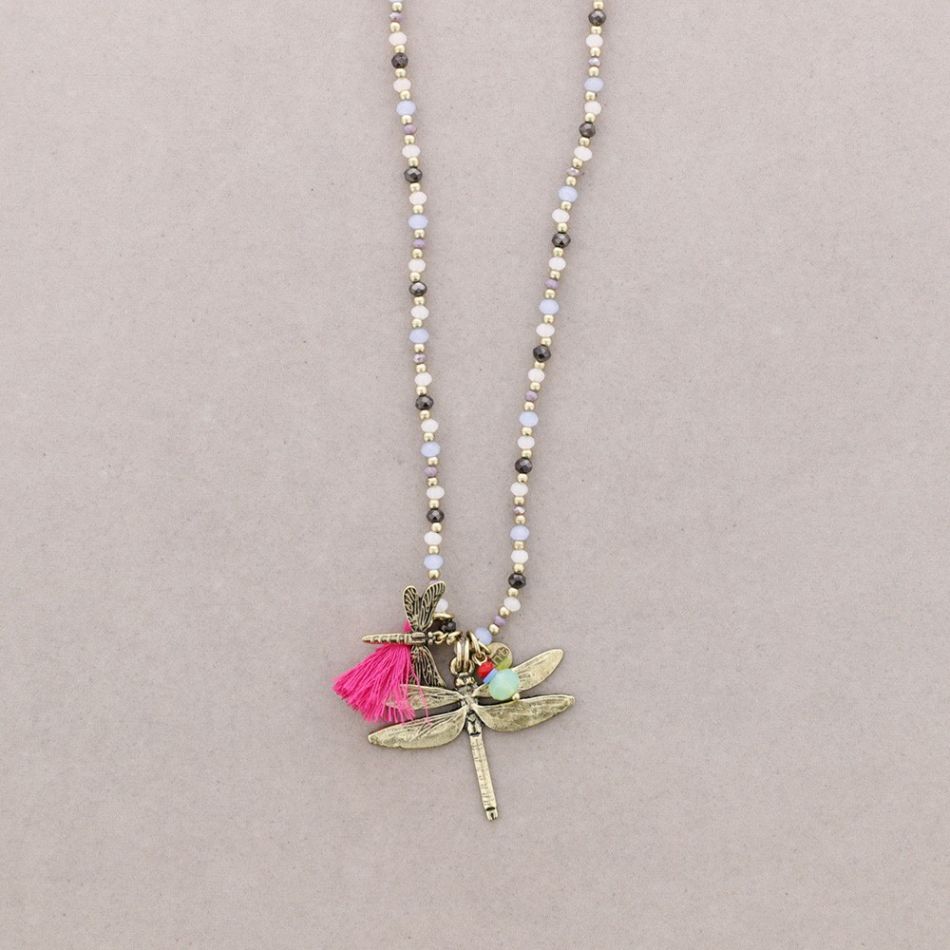 LONG STONE PENDANT NECKLACE