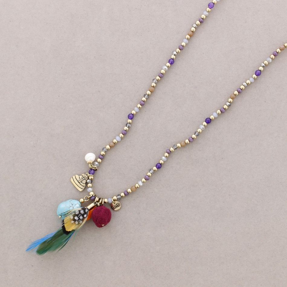 LONG NECKLACE STONES PENDANT