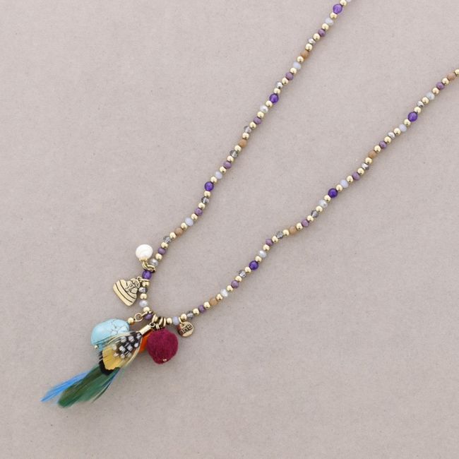 LONG NECKLACE STONES PENDANT