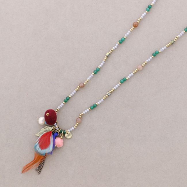 COLLAR LARGO PIEDRAS COLGANTES