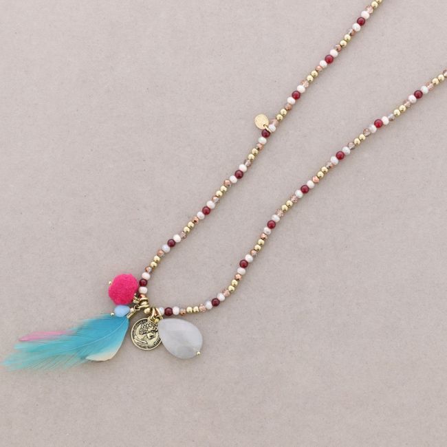 LONG NECKLACE STONES PENDANT