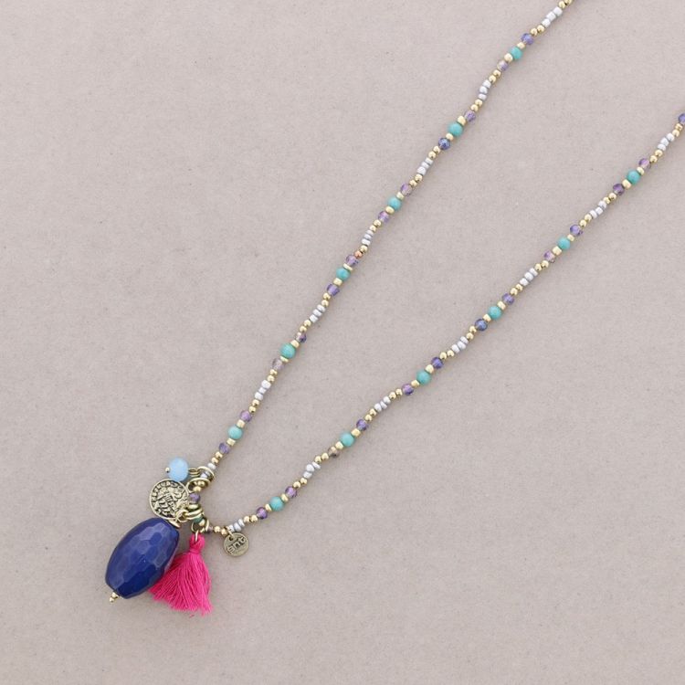 COLLAR LARGO PIEDRAS COLGANTE