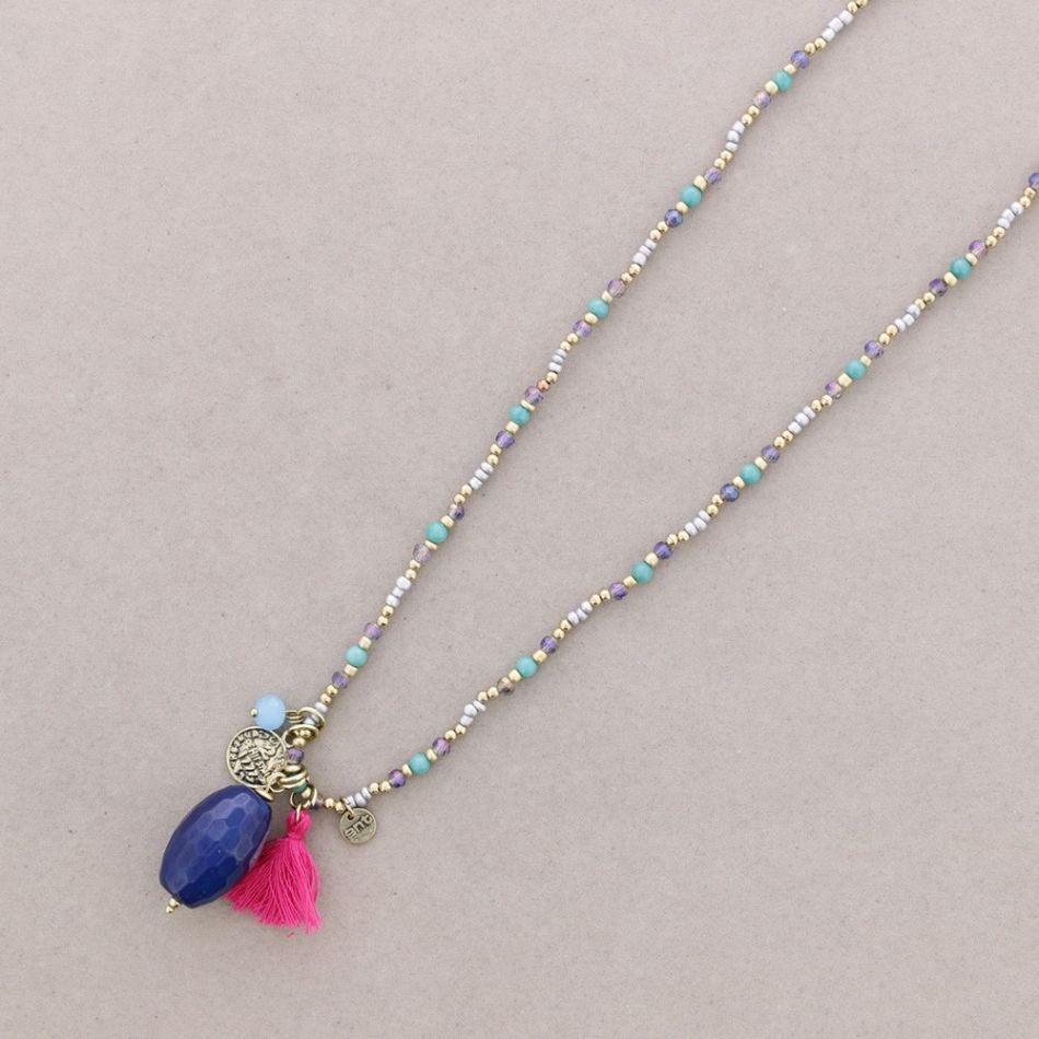 COLLAR LARGO PIEDRAS COLGANTE