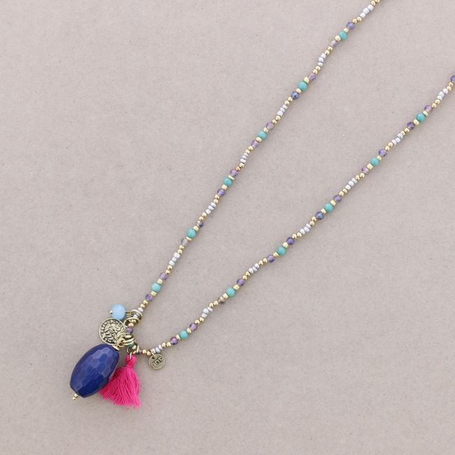 LONG STONE PENDANT NECKLACE