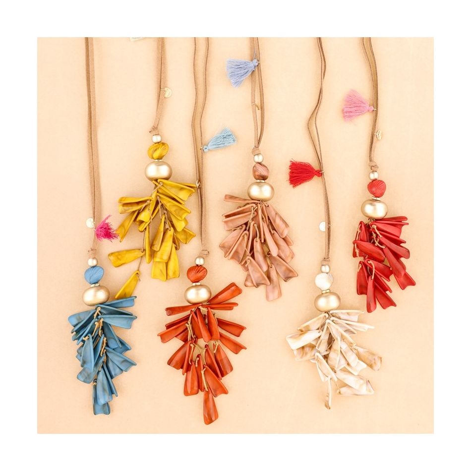 LONG RESIN PENDANT NECKLACE