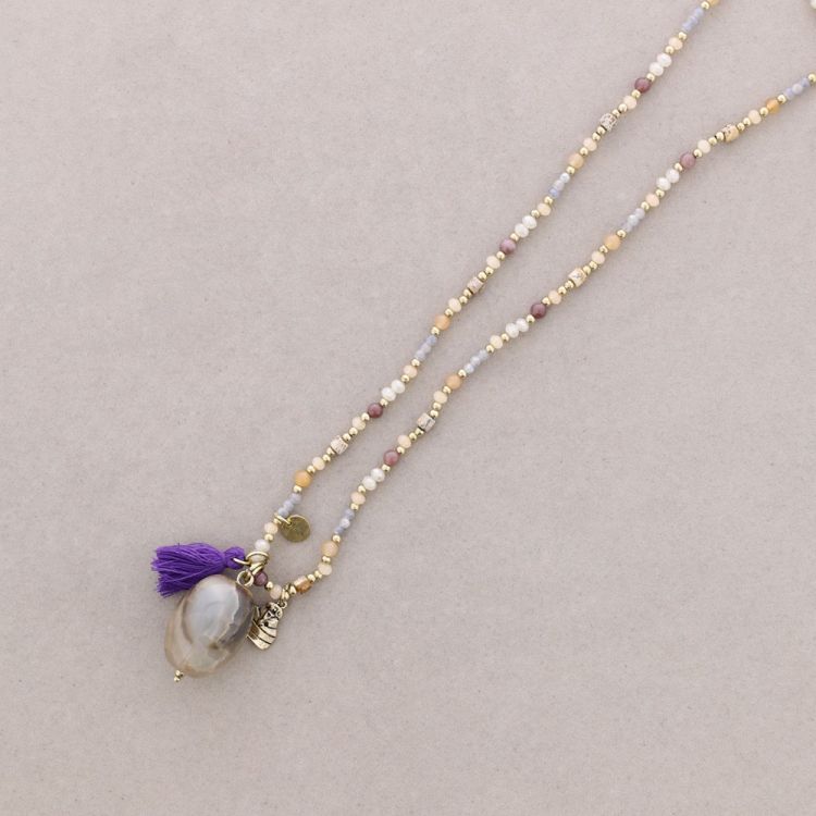 LONG STONE PENDANT NECKLACE