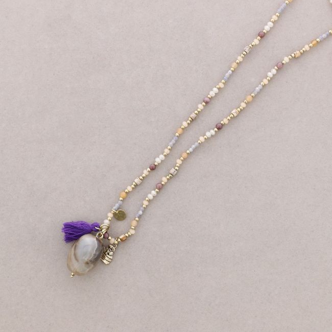 COLLAR LARGO PIEDRAS COLGANTE