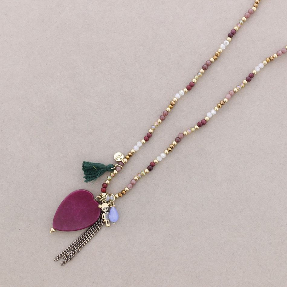 LONG STONE PENDANT NECKLACE