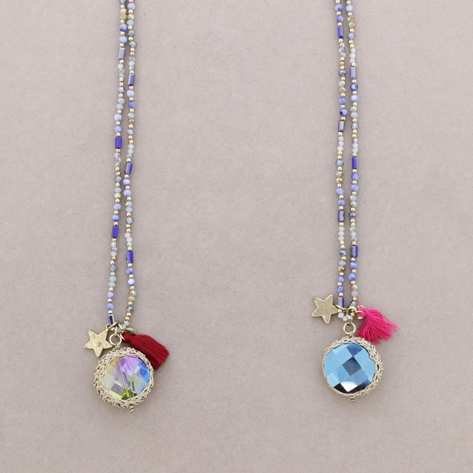 LONG STONE PENDANT NECKLACE