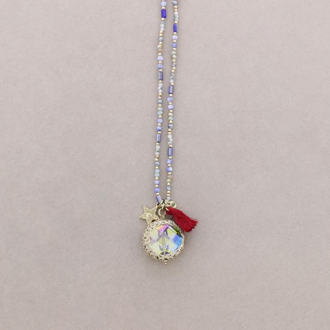 LONG STONE PENDANT NECKLACE