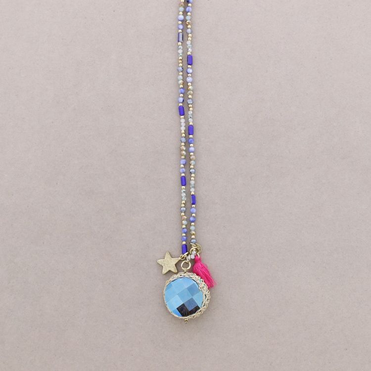 COLLAR LARGO PIEDRAS COLGANTE