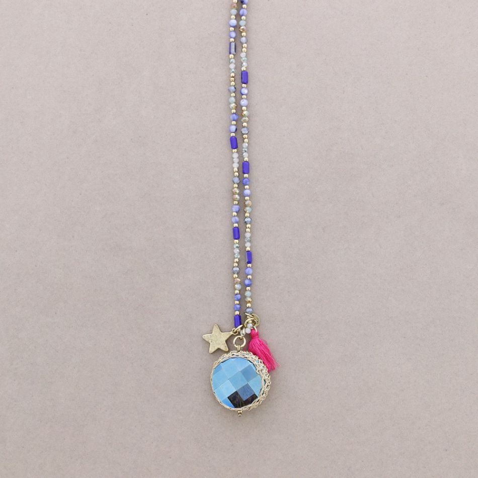 COLLAR LARGO PIEDRAS COLGANTE