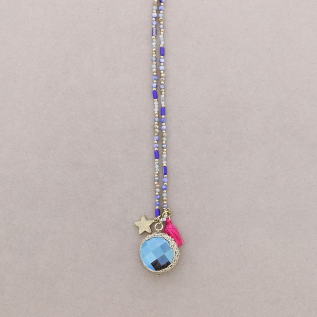 COLLAR LARGO PIEDRAS COLGANTE