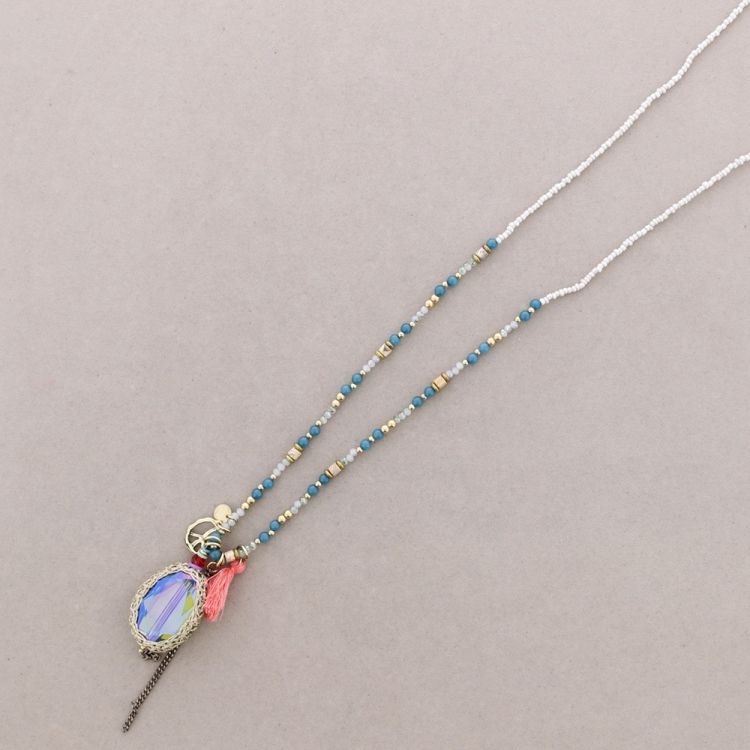 LONG STONE PENDANT NECKLACE