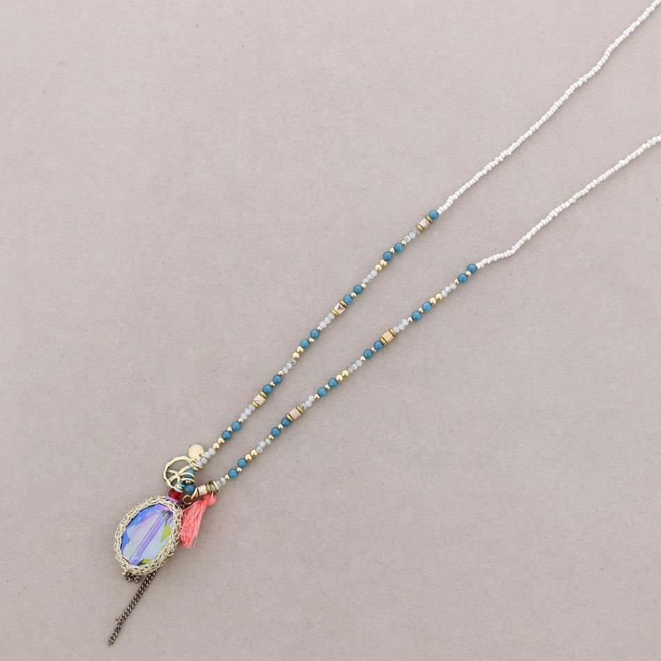 COLLAR LARGO PIEDRAS COLGANTE