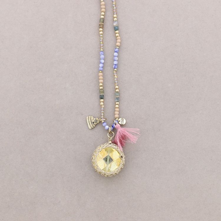 LONG STONE PENDANT NECKLACE