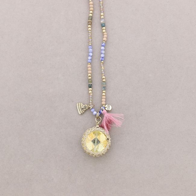 LONG STONE PENDANT NECKLACE