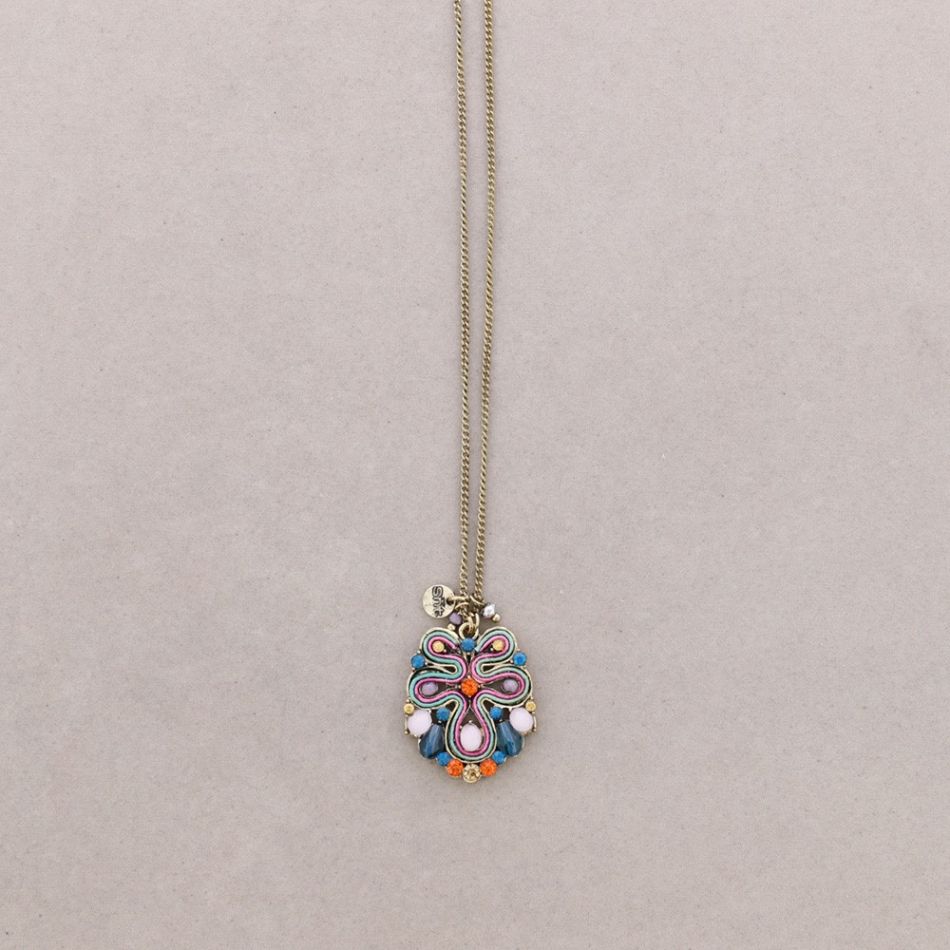 COLLAR LARGO COLG. CUENTAS INCRUSTADAS