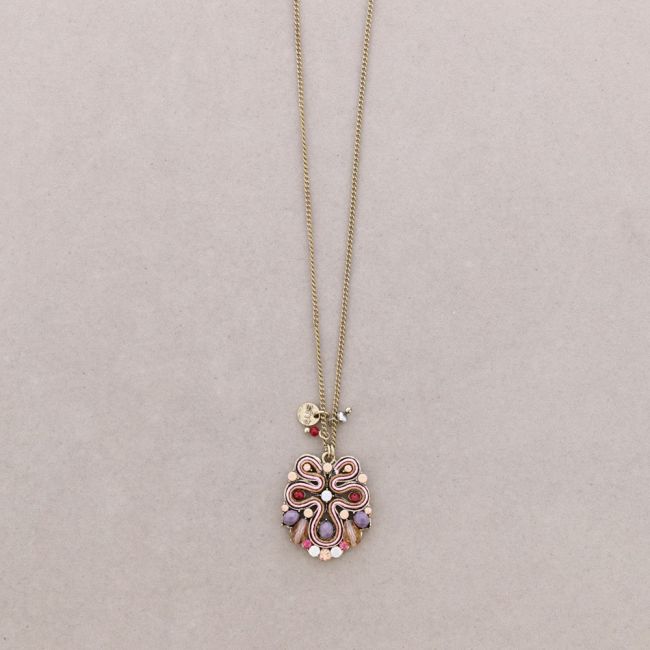 LONG PENDANT NECKLACE EMBEDDED BEADS