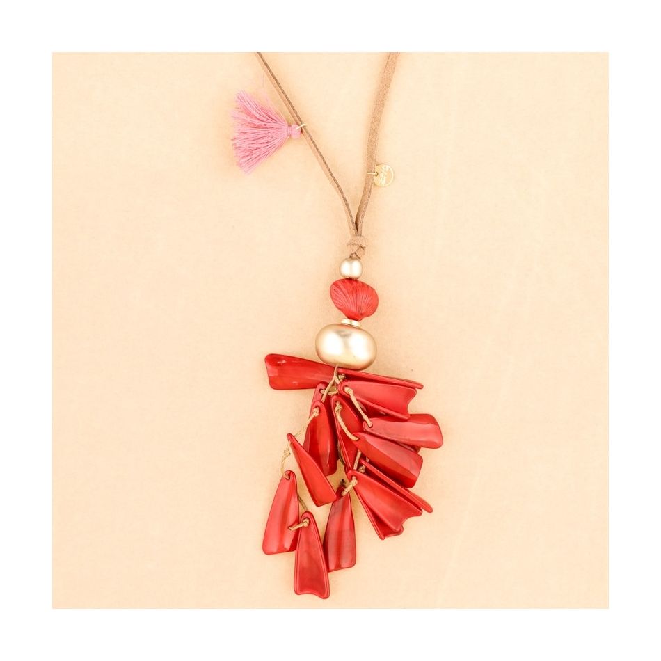LONG RESIN PENDANT NECKLACE