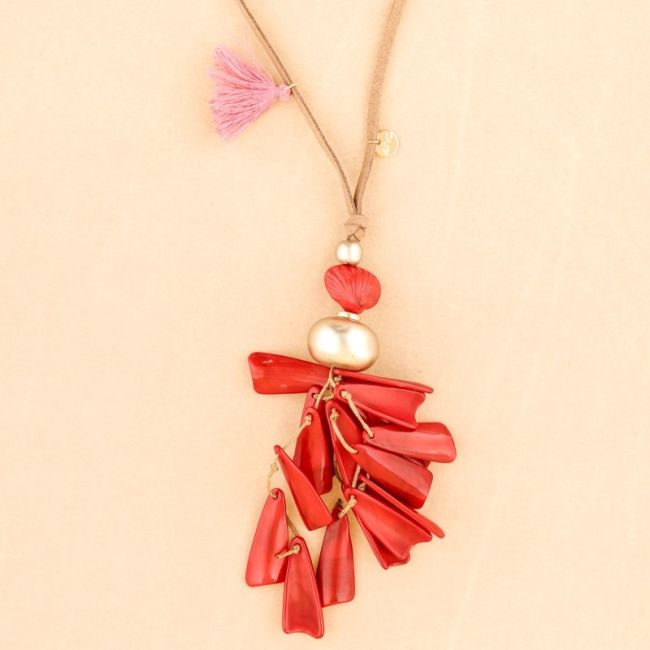 LONG RESIN PENDANT NECKLACE