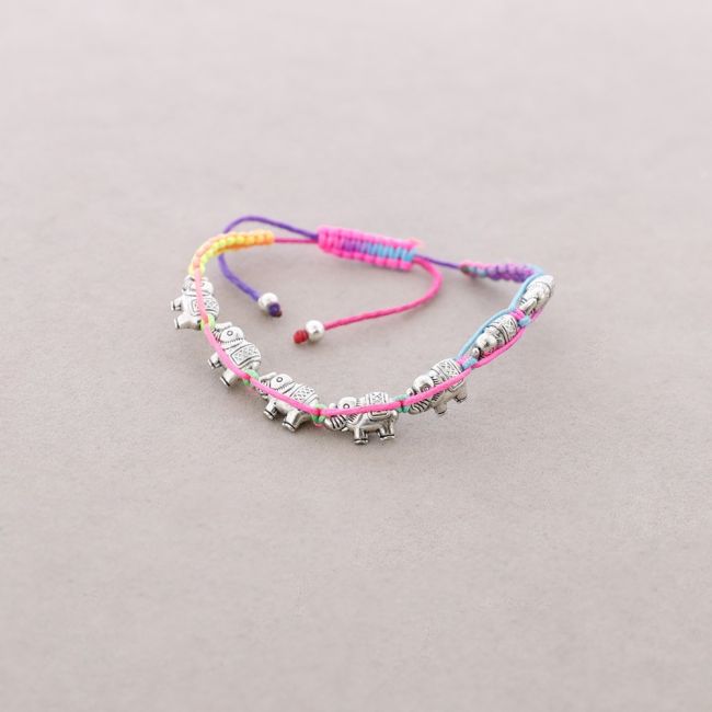 PULSERA MACRAME CUENTAS METAL