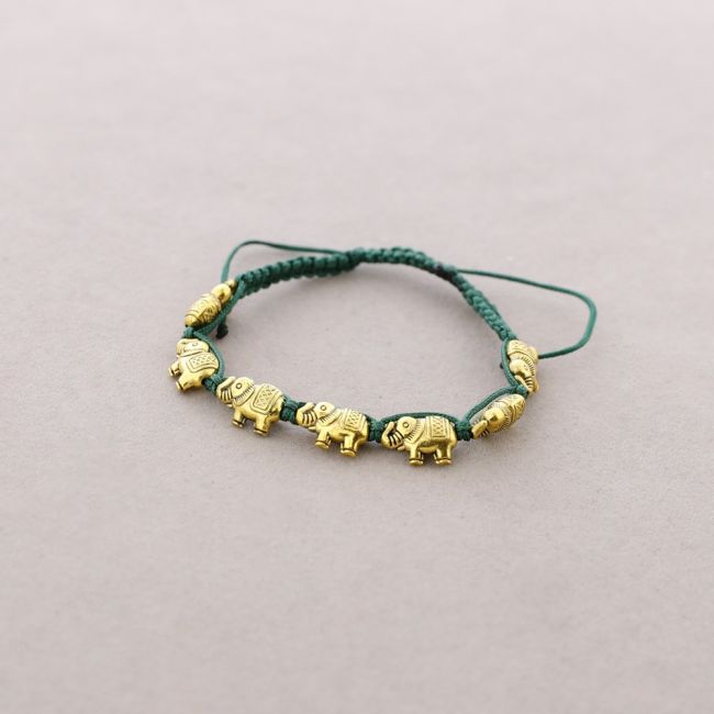 PULSERA MACRAME CUENTAS METAL