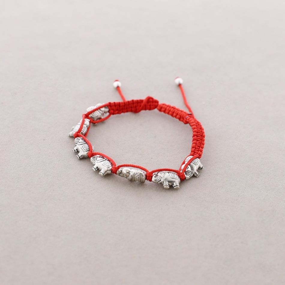 PULSERA MACRAME CUENTAS METAL