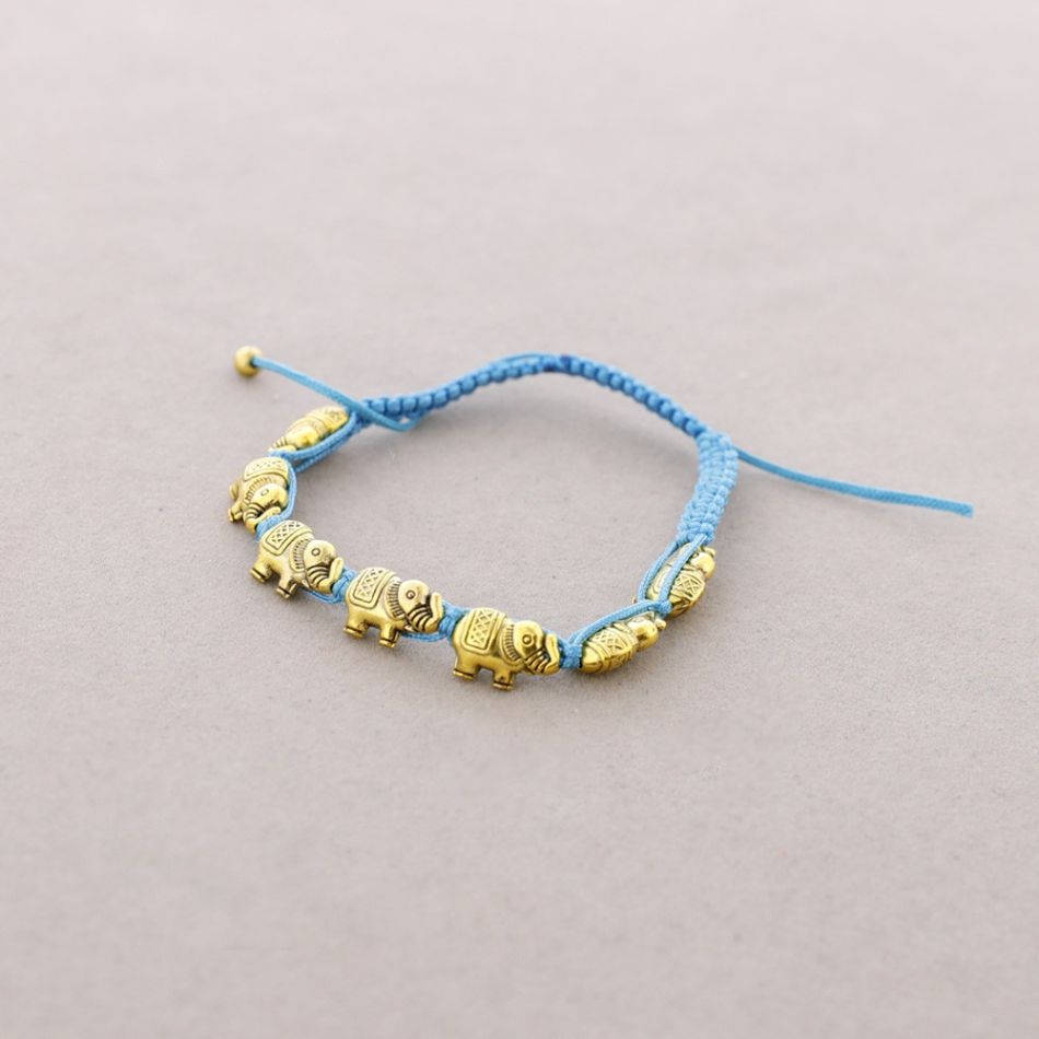 PULSERA MACRAME CUENTAS METAL