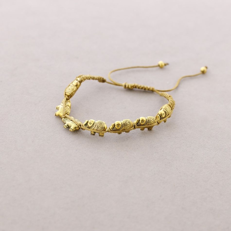MACRAME METAL BEADS BRACELET