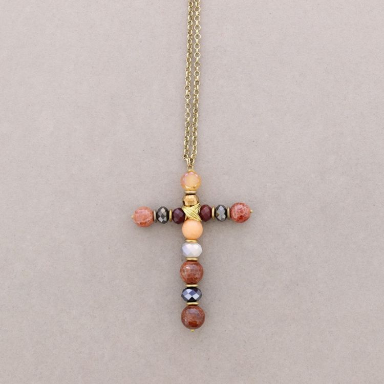 COLLAR LARCO COLG CRUZ PIEDRAS