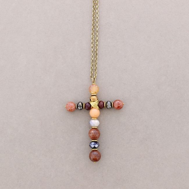 COLLAR LARCO COLG CRUZ PIEDRAS