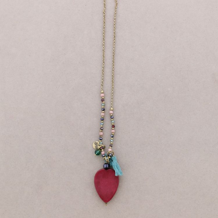 LONG NECKLACE WITH CROSS STONES PENDANT