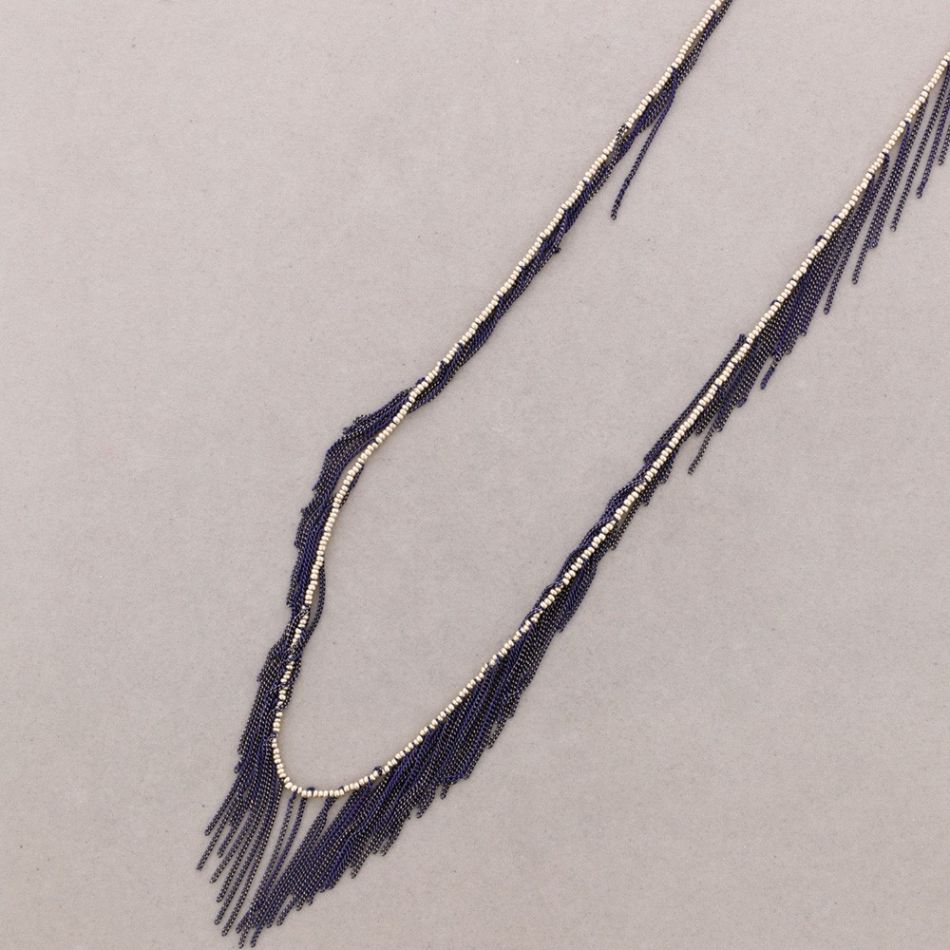 LONG NECKLACE WITH FRINGE CHAIN