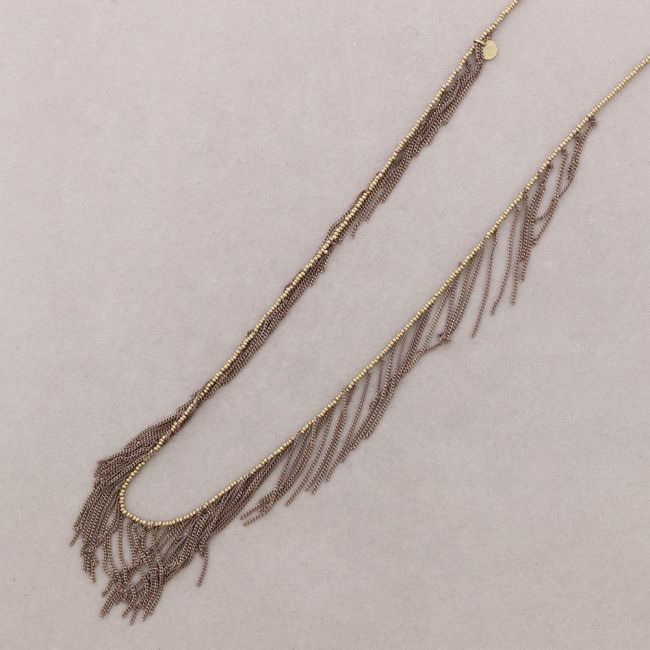 LONG NECKLACE WITH FRINGE CHAIN
