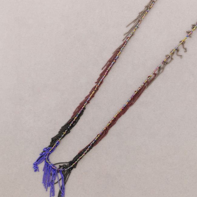 LONG NECKLACE WITH FRINGE CHAIN