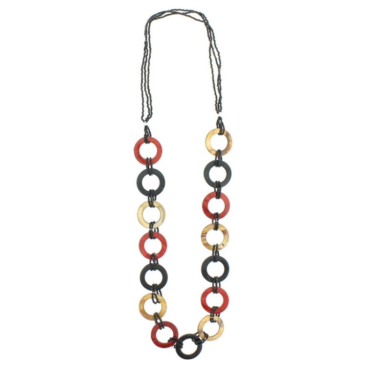 LONG NECKLACE WITH NACRE BEADS
