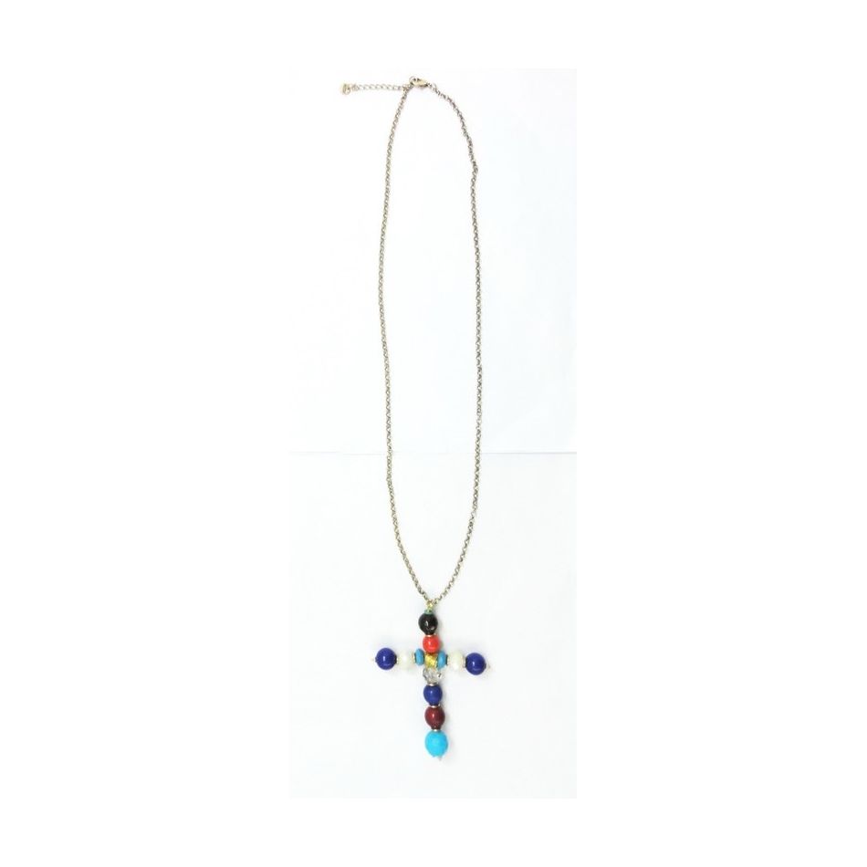 LONG NECKLACE WITH CROSS STONES