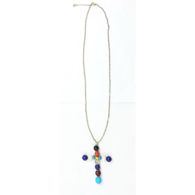 COLLAR LARGO COLG. CRUZ PIEDRAS