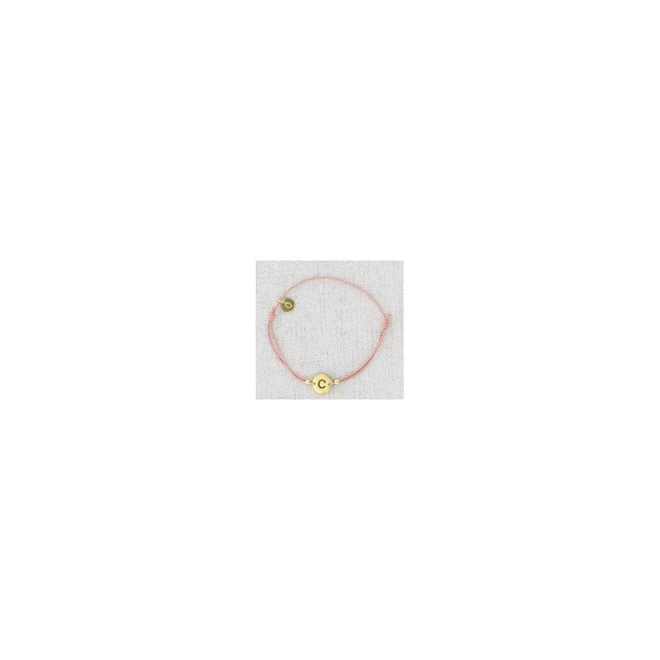 PULSERA ELÁSTICA ACERO LETRA C