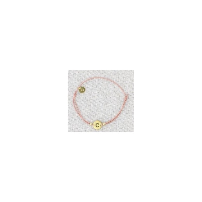 PULSERA ELÁSTICA ACERO LETRA C