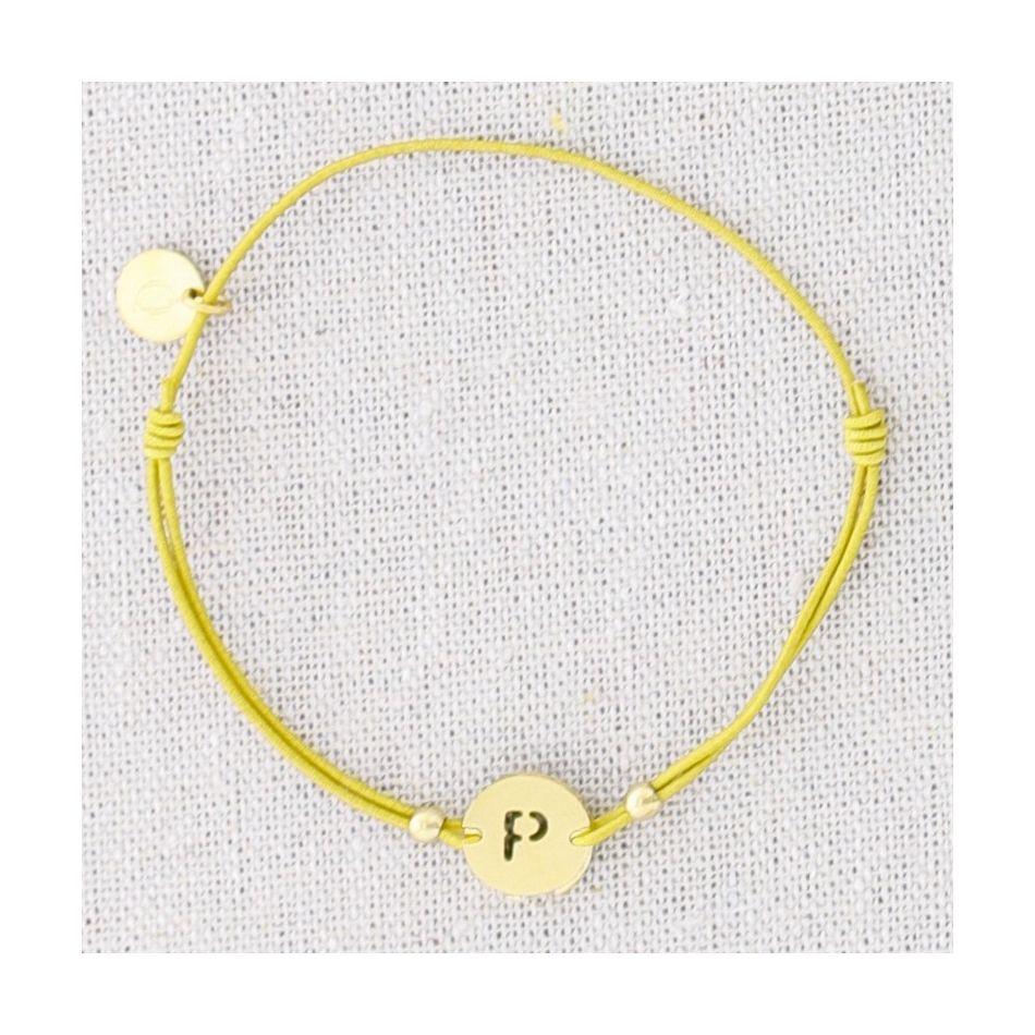 ELASTIC STEEL LETTER P BRACELET